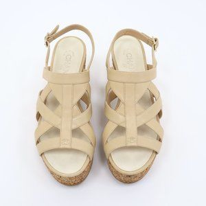 Chanel Leather Cork Platform Sandals